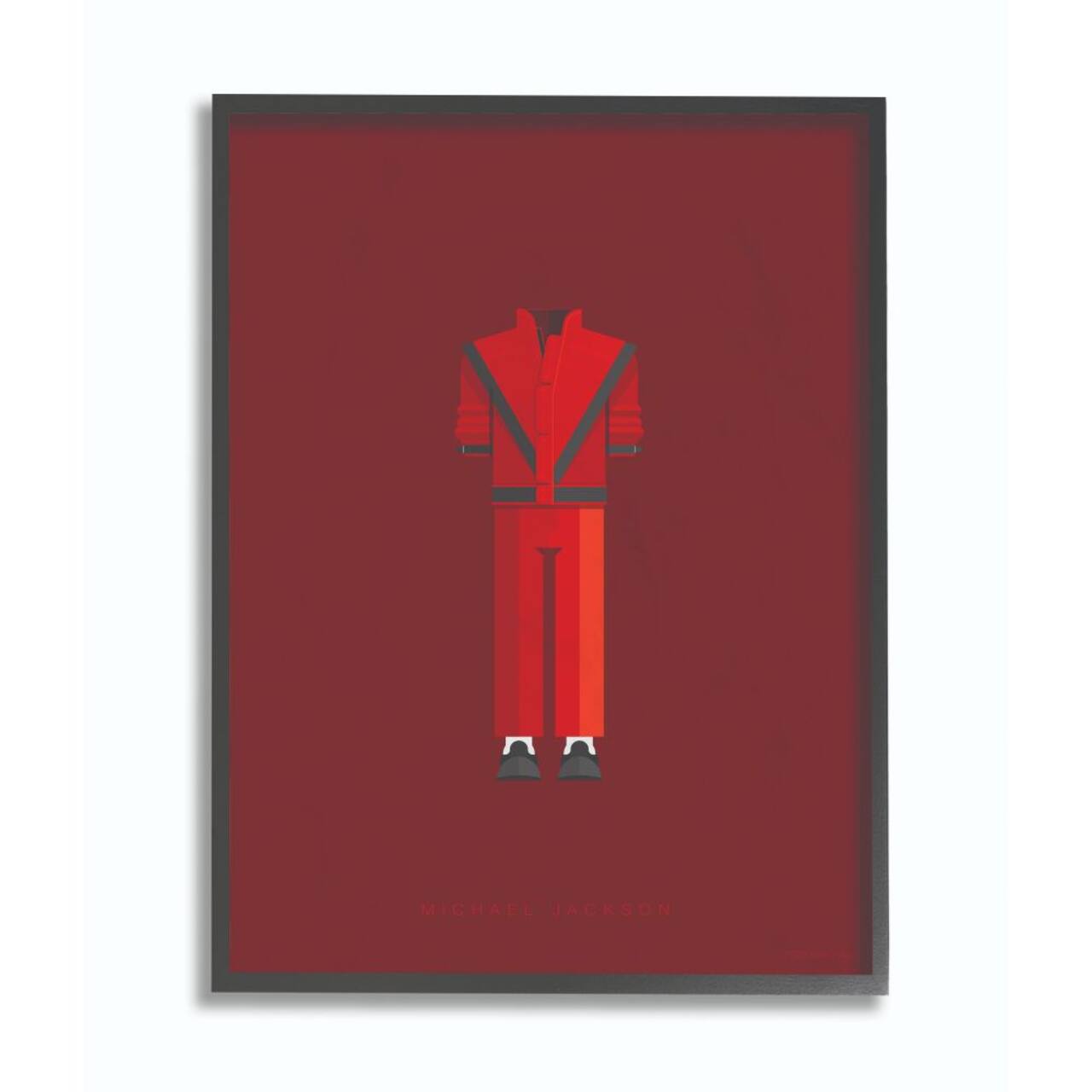 Stupell Industries Red Michael Jackson Fashion Design Wall Accent with Black Frame